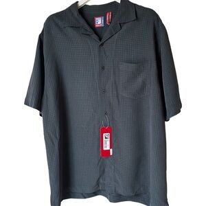 Fireflite Vintage Textured Black‎ Button Up Shirt, L